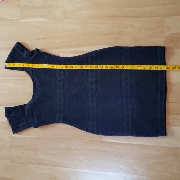 Crochet Dress, S, fully satin lined, zipper back, Snap mini little black dress - Picture 6 of 15